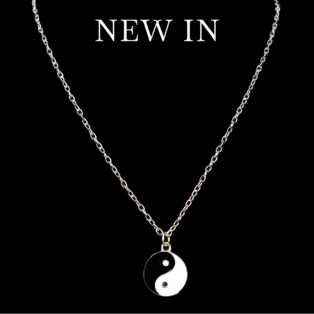 New Double Sided Black White Tai Chi Yin Yang Eight Trigrams Pendant Necklace